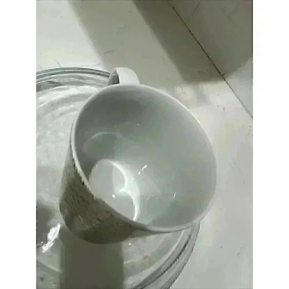 Fitz and Floyd Coffee Mug, Pretty Tea Cup, preppy plaid - Picture 7 of 8